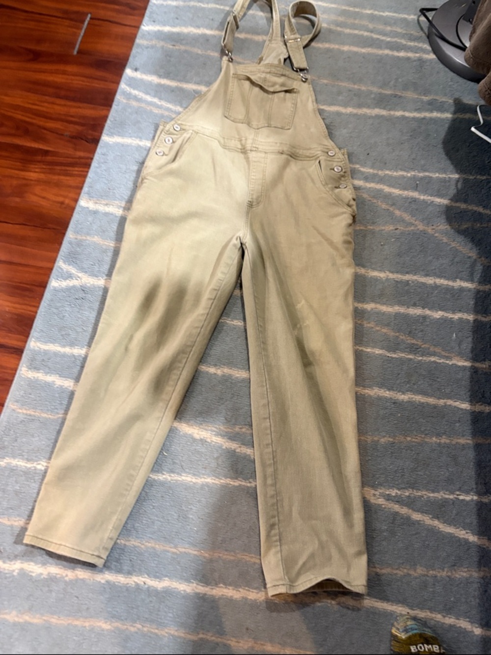 Light Olive Green Denim Overalls